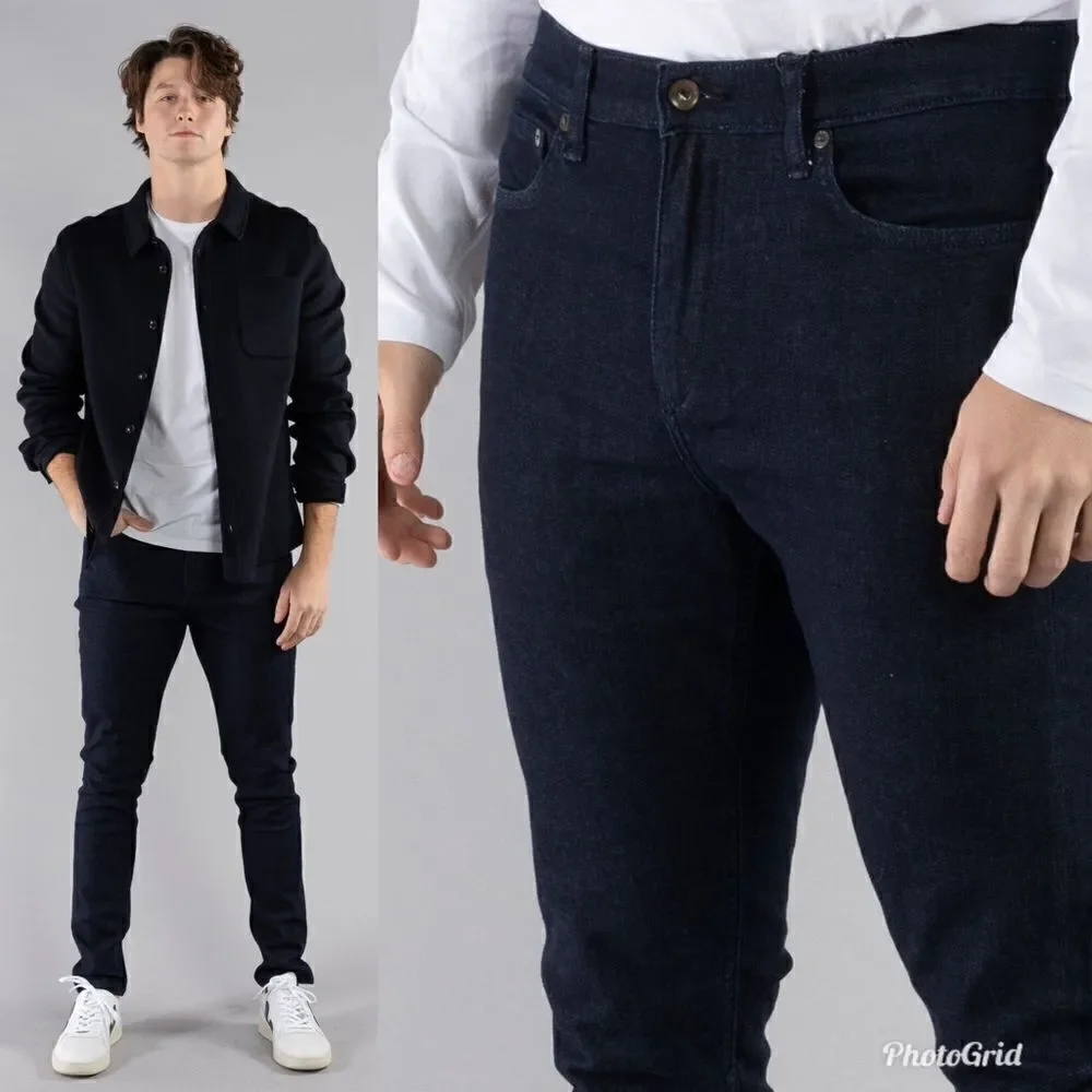 Revolve Rag & Bone Skinny Fit Dark Indigo Aero Stretch Jeans in Color Rinse